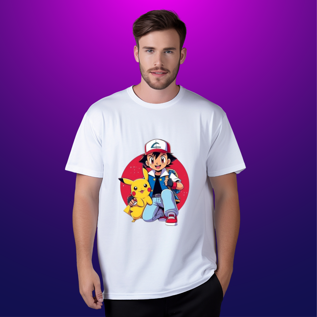 Ash & Pikachu Legendary Duo – Classic Pokémon Anime T-Shirt