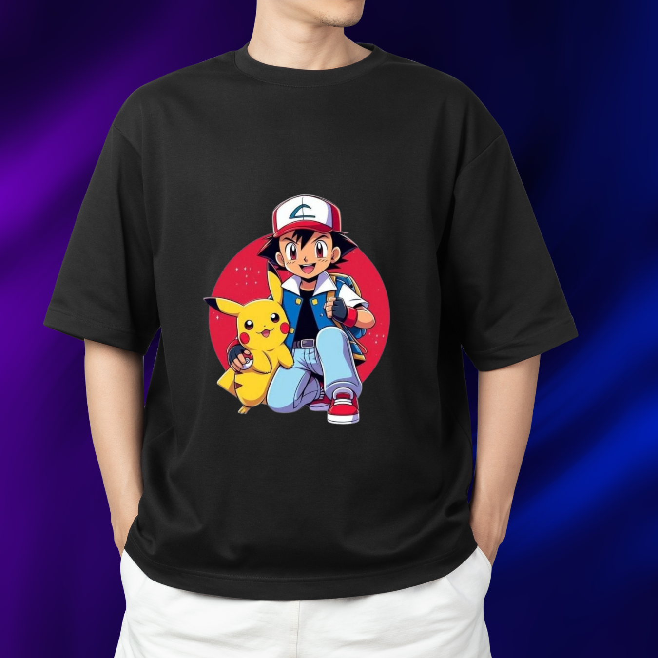 Ash & Pikachu Legendary Duo – Classic Pokémon Anime T-Shirt