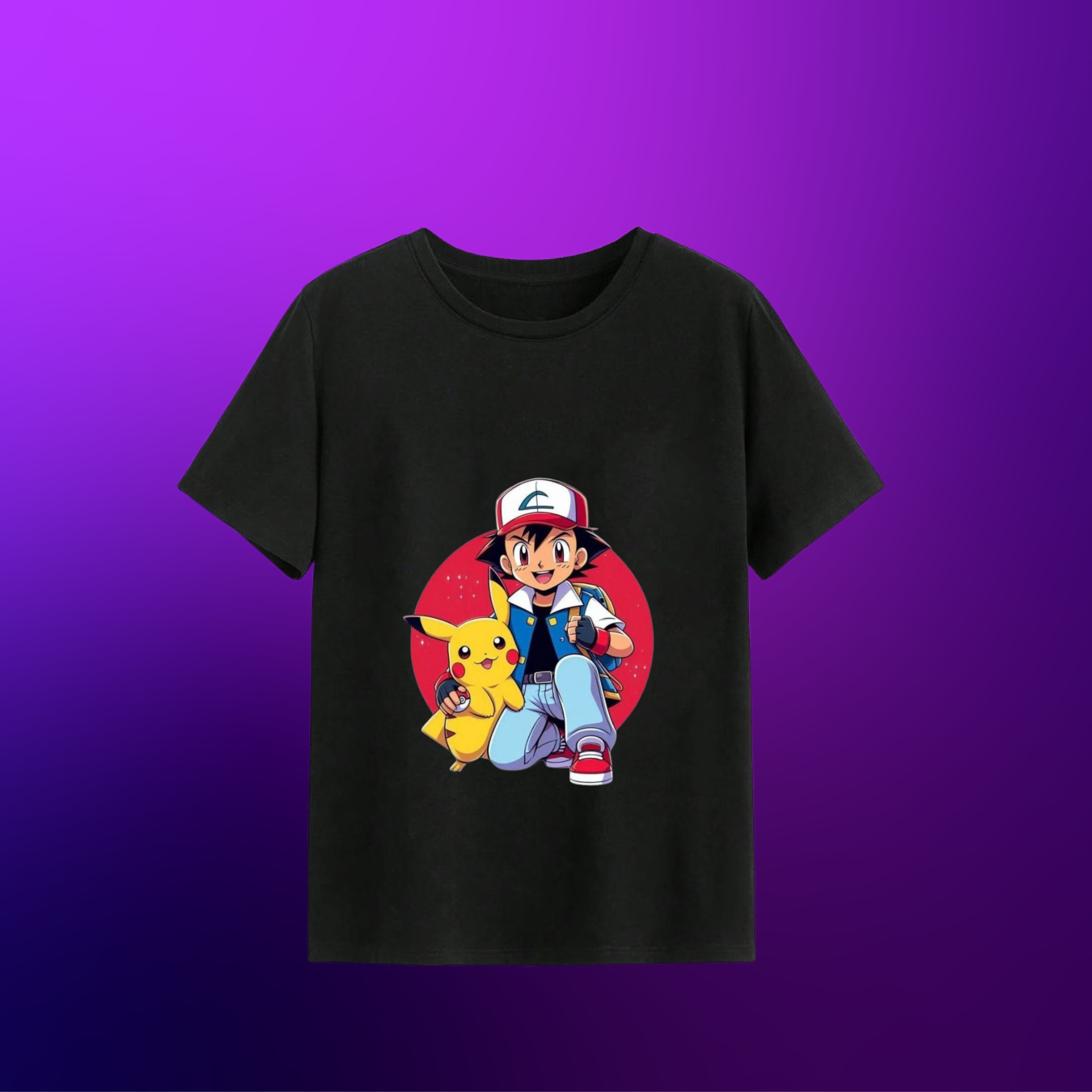 Ash & Pikachu Legendary Duo – Classic Pokémon Anime T-Shirt