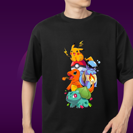 Pokémon Starter Squad – Classic Gen 1 Team Graphic T-Shirt