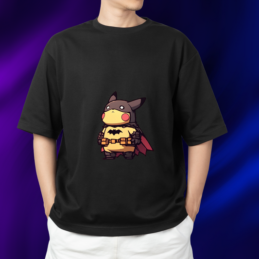Pikachu Batman Crossover – Anime Superhero Mashup T-Shirt