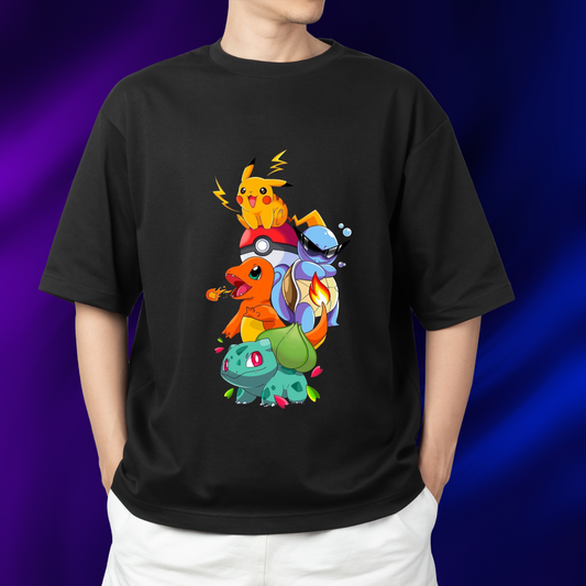 Pokémon Starter Squad – Classic Gen 1 Team Graphic T-Shirt